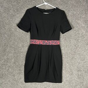 Karen Millen Black Fitted Dress US 6 UK 10 Short Sleeve Career‎ Cocktail